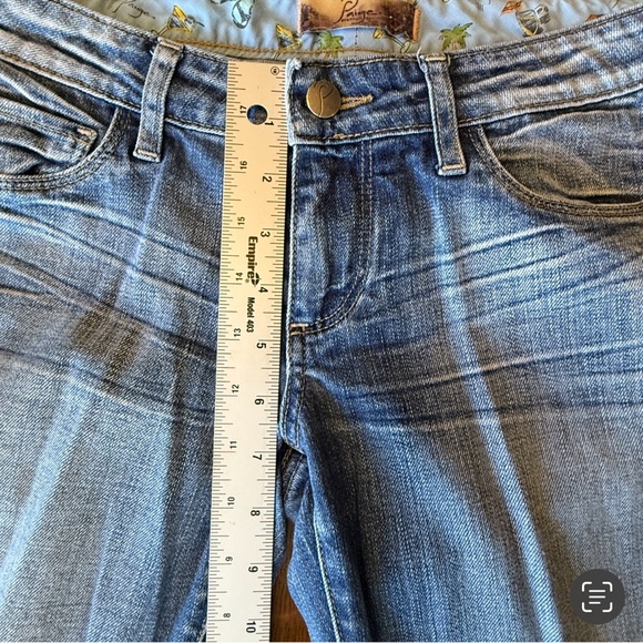 Paige Women's Denim Jeans Low Rise Bell Canyon Bell Bottoms Flare Med Wash Sz 27 - Picture 8 of 10